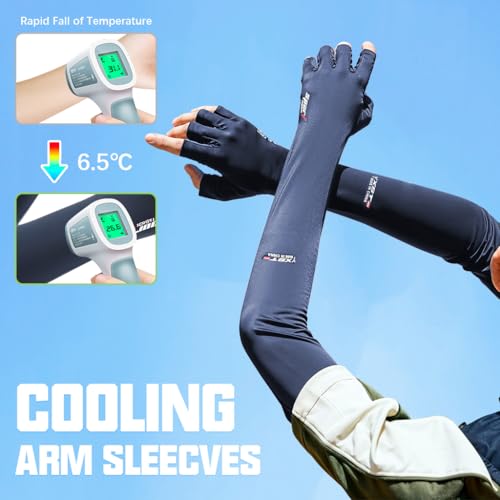 PALAY® Hand Gloves for Sun Protection Bike Riding Non-Slip Touch Screen UV Arm Sleeves Men Women Silk Cooling Breathable for Driving Cycling Blue 2PCS PALAY® Hand Gloves for Sun Protection Bike Riding Non-Slip Touch Screen UV Arm Sleeves Men Women Silk Cooling Breathable for Driving Cycling Blue 2PCS